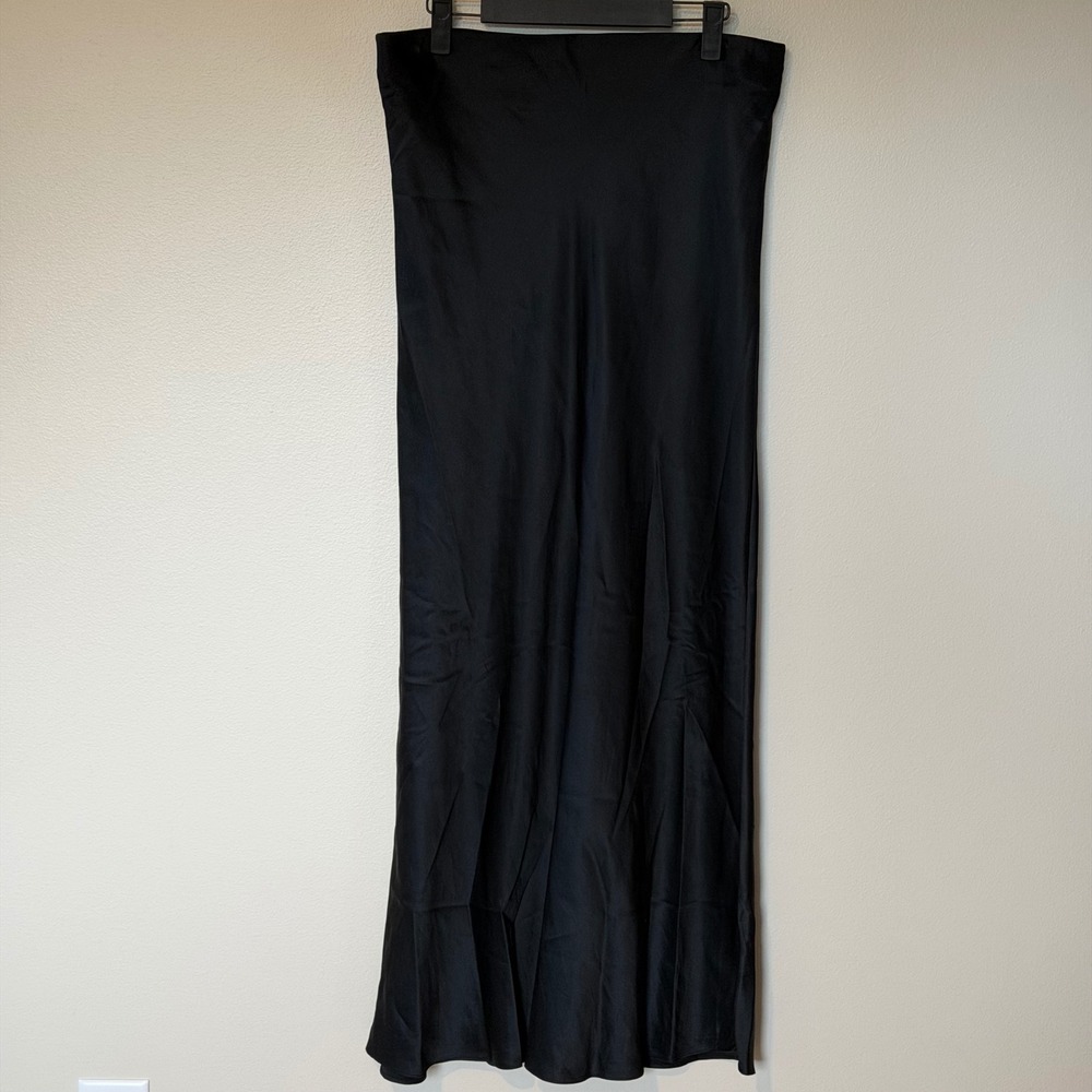 Quince Silk Skirt Maxi Black Large